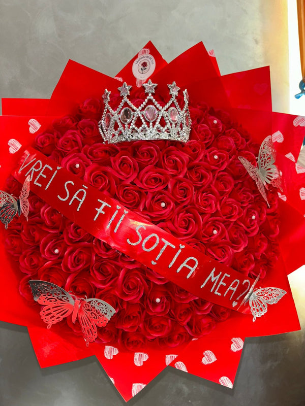 Buchet 101 Black Royal Heart
