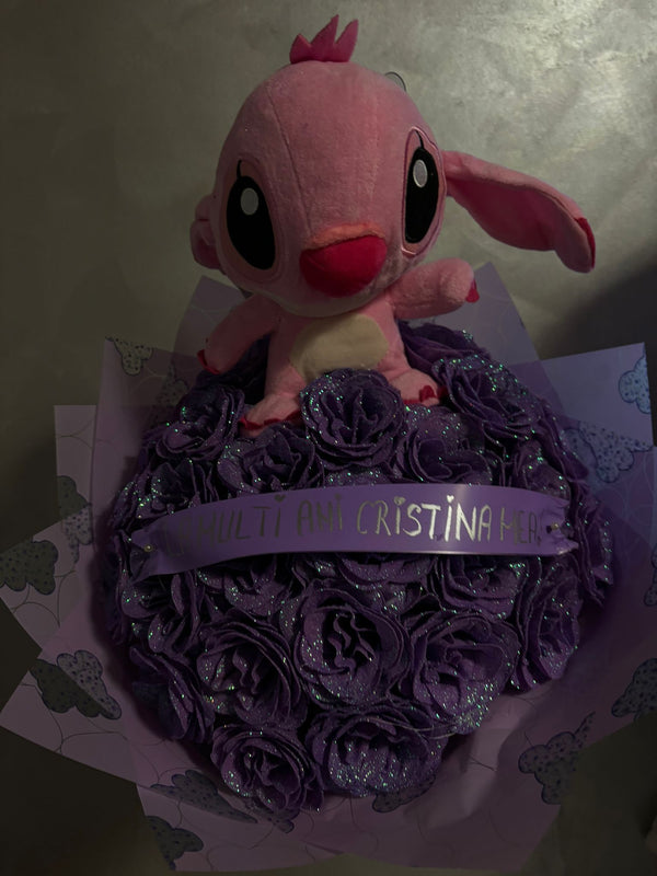 Buchet 51 Trandafiri Imperiali de Săpun Purple Princess Stitch