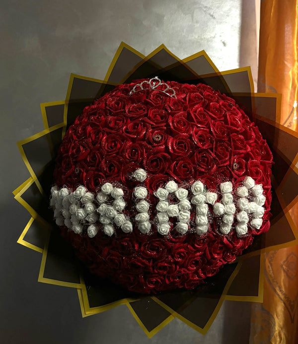 Buchet din 151 Trandafiri Crimson Name